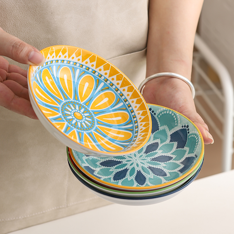 4pc Bohemian Ceramic Plate - S - Kitchen Baking Dishes 리뷰 및 가격