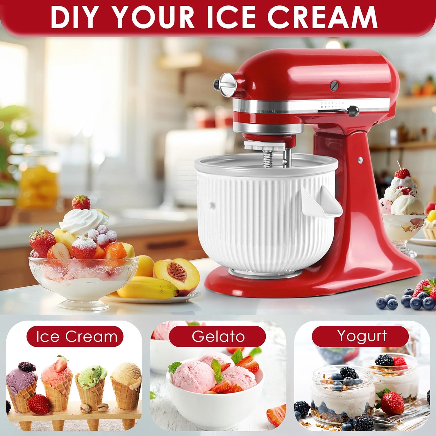 Ice Cream Maker Attachment for - Kitchenaid Baking Set 리뷰 및 가격