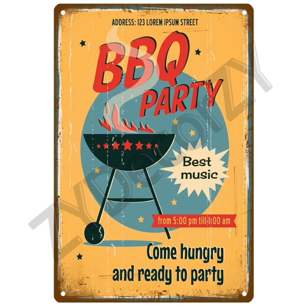 Retro BBQ Sign - Vintage Wall  - Kitchen Uncle 리뷰 및 가격